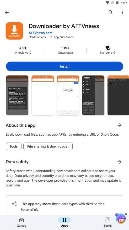 Apollo Group TV Android Installation - Downloader Home Screen