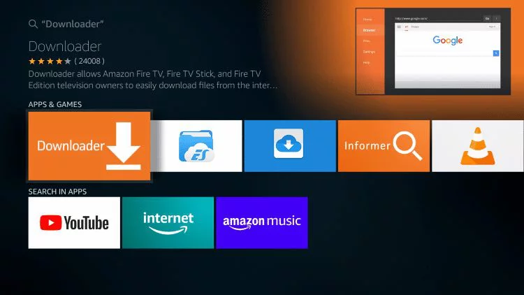 Install Downloader App for Apollo Group TV on Firestick
